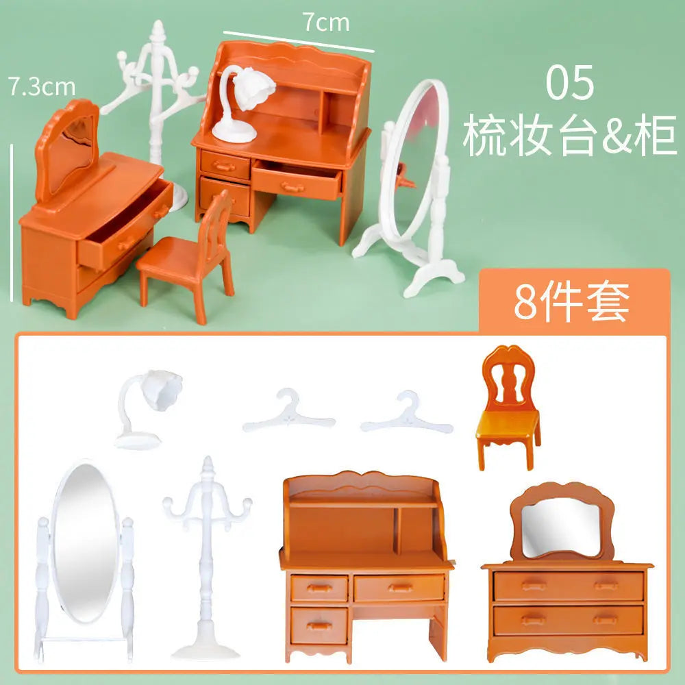 Two-story Dollhouse With Stair kitchen bathroom