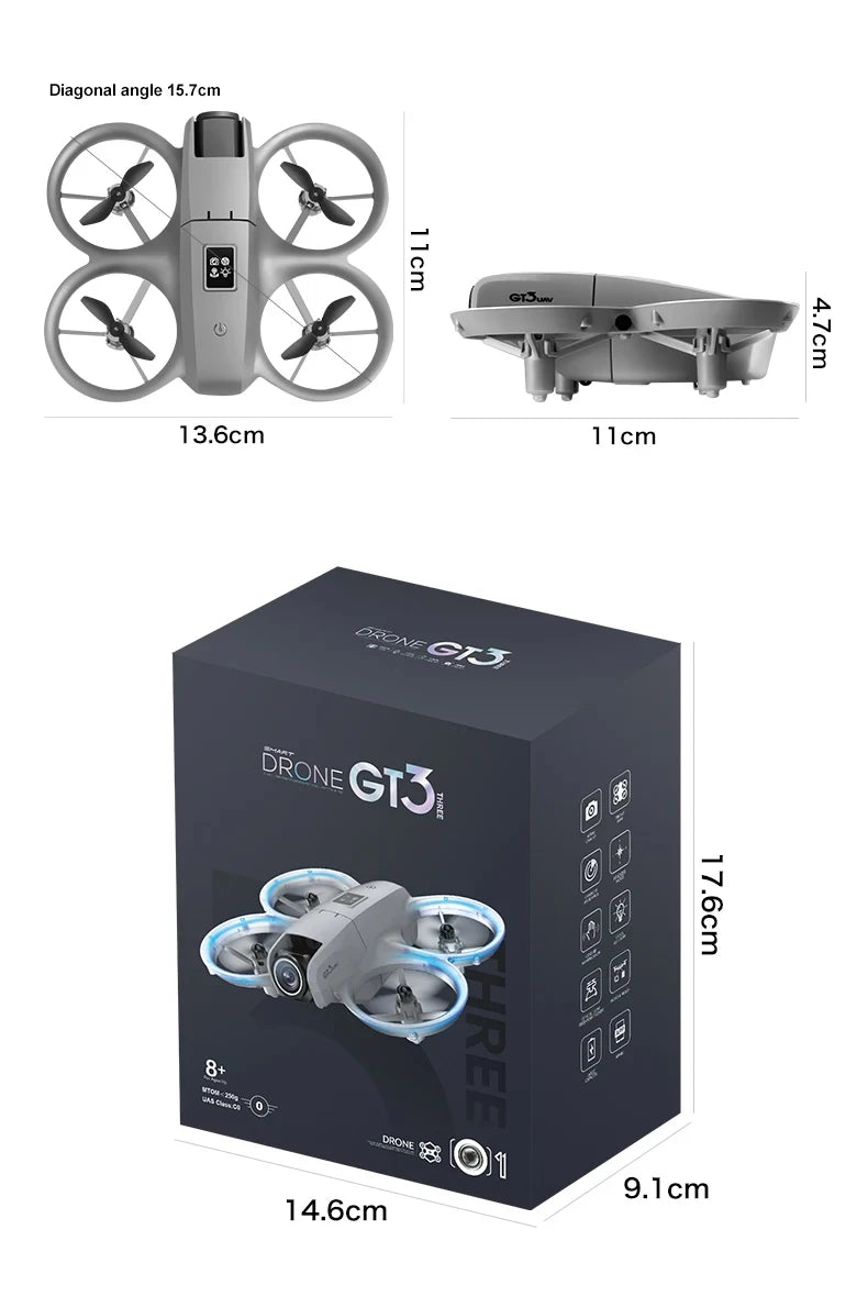 Drones GT3 GPS 8K Professional HD 180° Dual Cameras