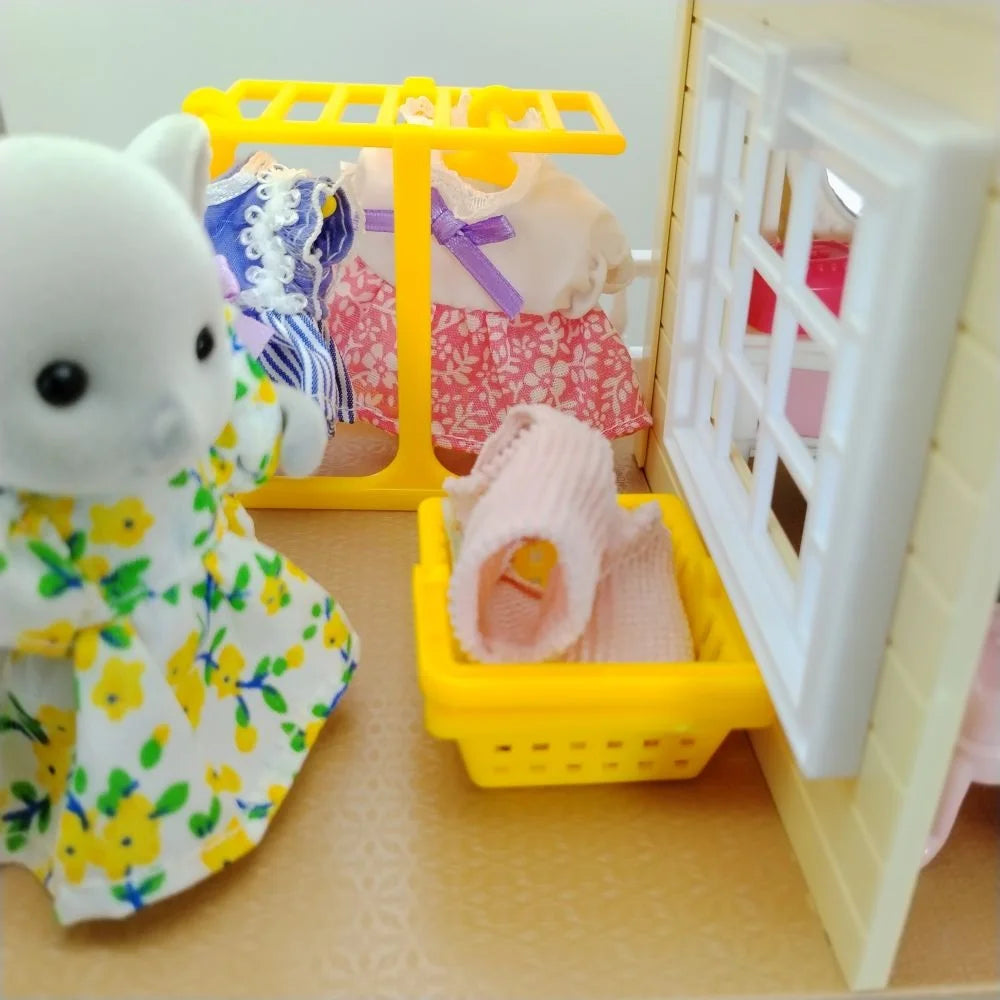 Two-story Dollhouse With Stair kitchen bathroom