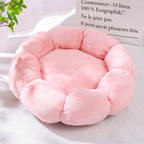 Pet Bed Plush Round Dog Bed and Cat Bed Cute Flower Design Soft Washable Pet Mat for Small and Medium-sized Dogs and Cats