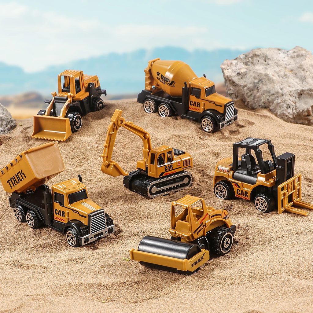 6pcs/set Toys for Boys Alloy Engineering Truck Toy