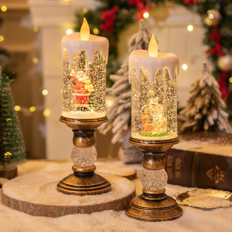 Christmas decorations: candles,