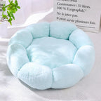 Pet Bed Plush Round Dog Bed and Cat Bed Cute Flower Design Soft Washable Pet Mat for Small and Medium-sized Dogs and Cats