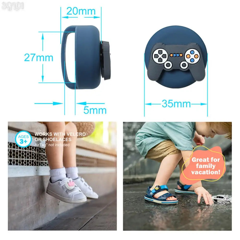 Waterproof Tracker Case for Apple AirTag Silicone Cute Cartoon Holder Tracker Protector for Kid Shoes Shoestring