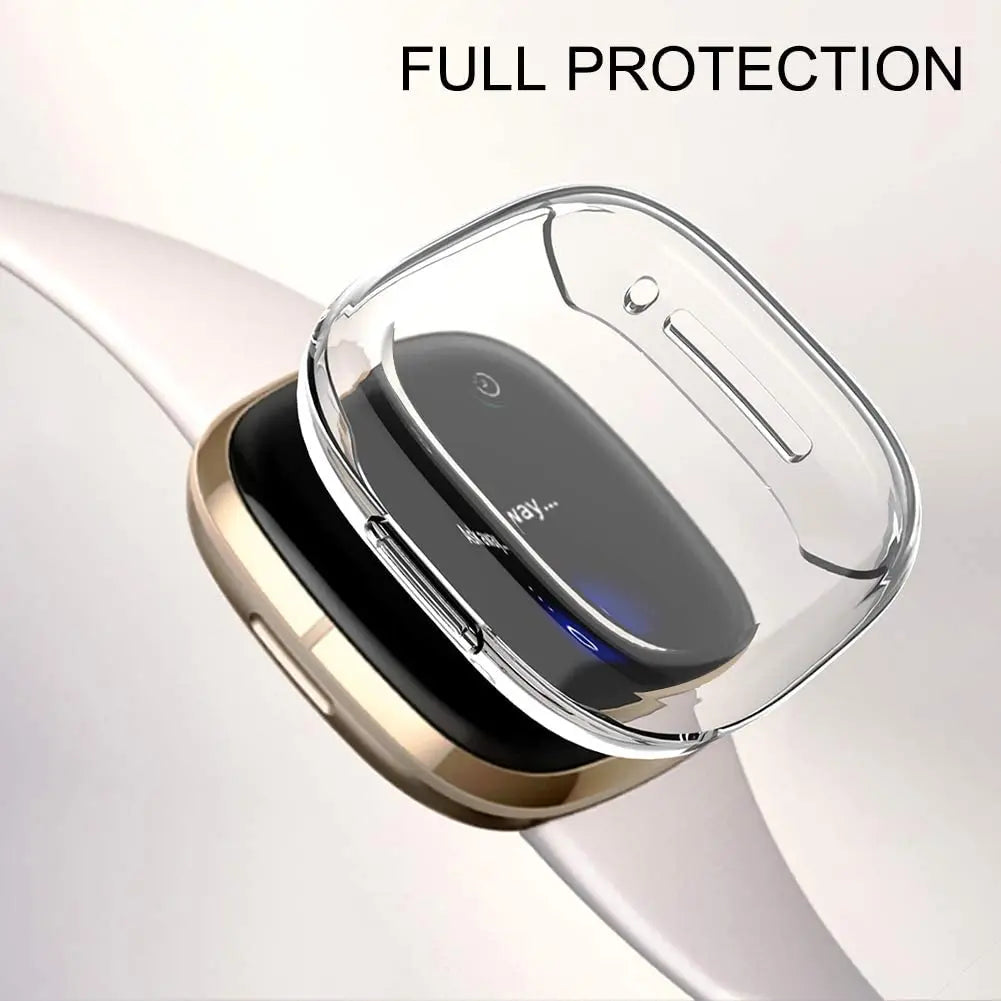 Full Screen Protector Case For Fitbit Versa 4 Soft TPU Screen Protector Cover For Fitbit Versa 3/Sense/Sense 2 Protective Cover