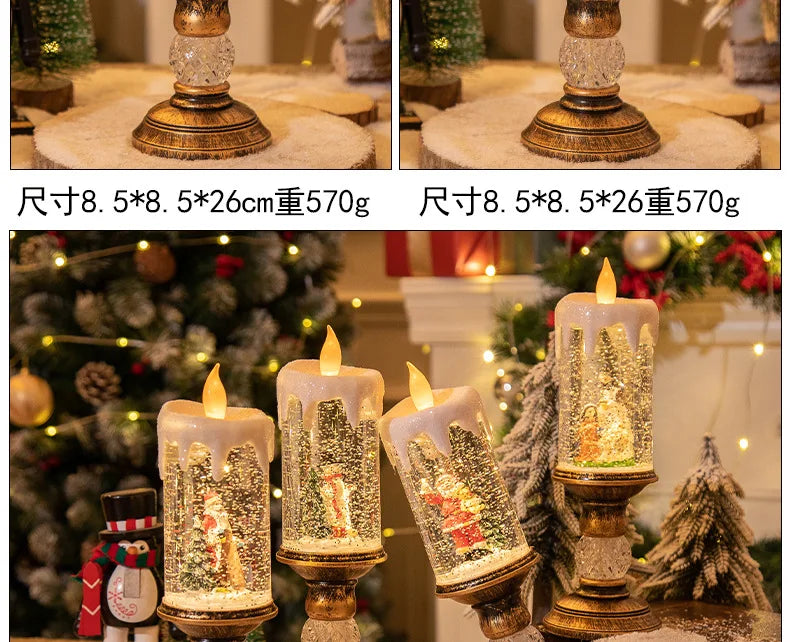 Christmas decorations: candles,