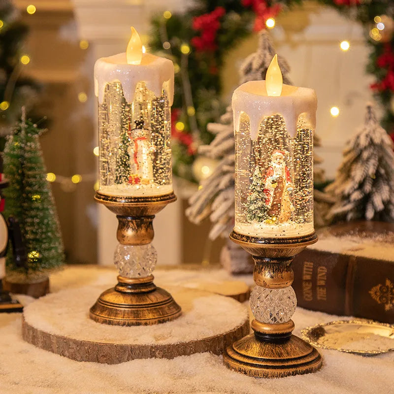 Christmas decorations: candles,