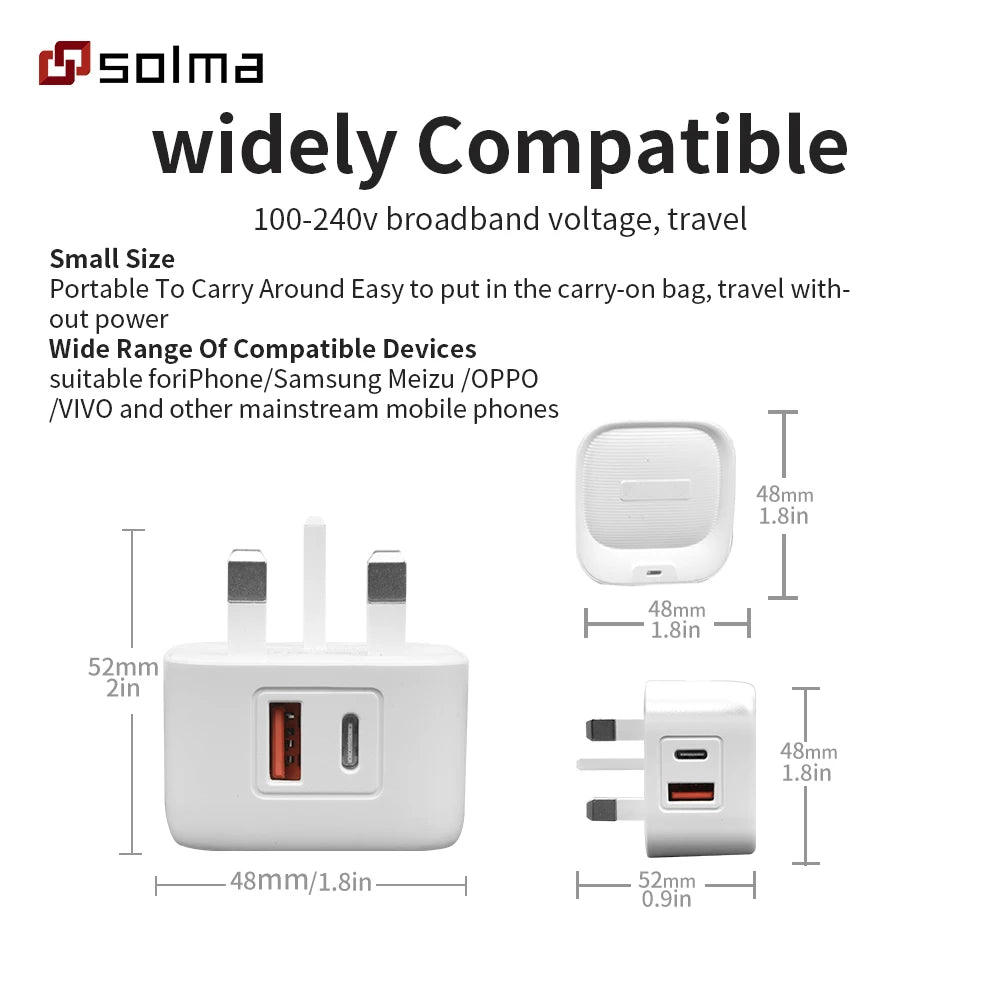PD+USB Charger Charge For Mobile Phone Plug Charging Adapter