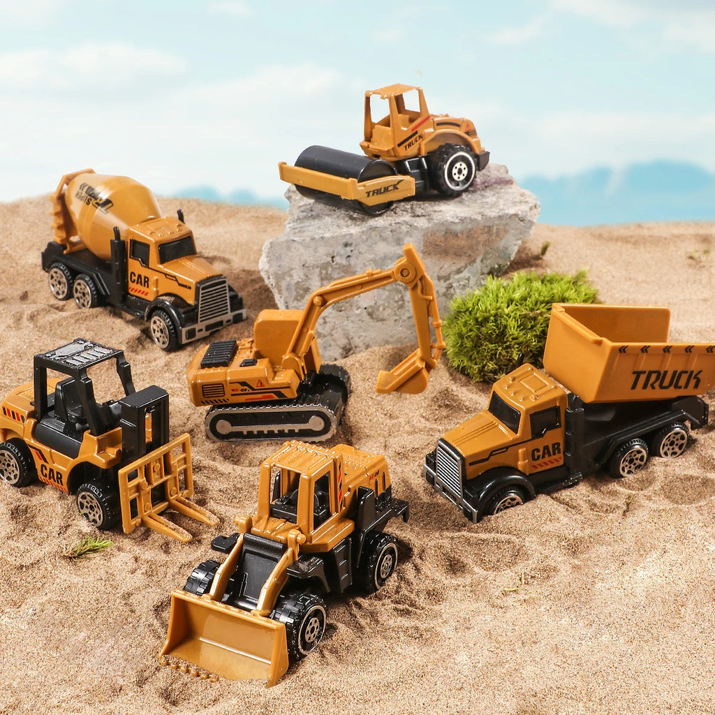 6pcs/set Toys for Boys Alloy Engineering Truck Toy