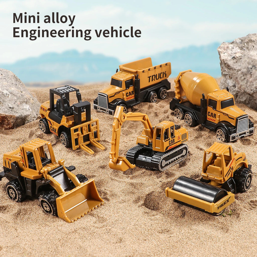 6pcs/set Toys for Boys Alloy Engineering Truck Toy