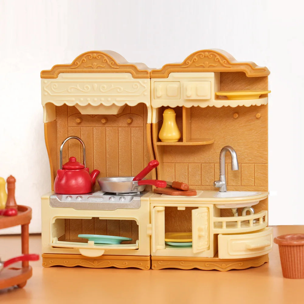 Two-story Dollhouse With Stair kitchen bathroom
