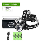 1000000LM Most Powerful Headlamp 18650 Rechargeable High Power LED Head Flashlight Fishing Head Lantern Professional Front Light