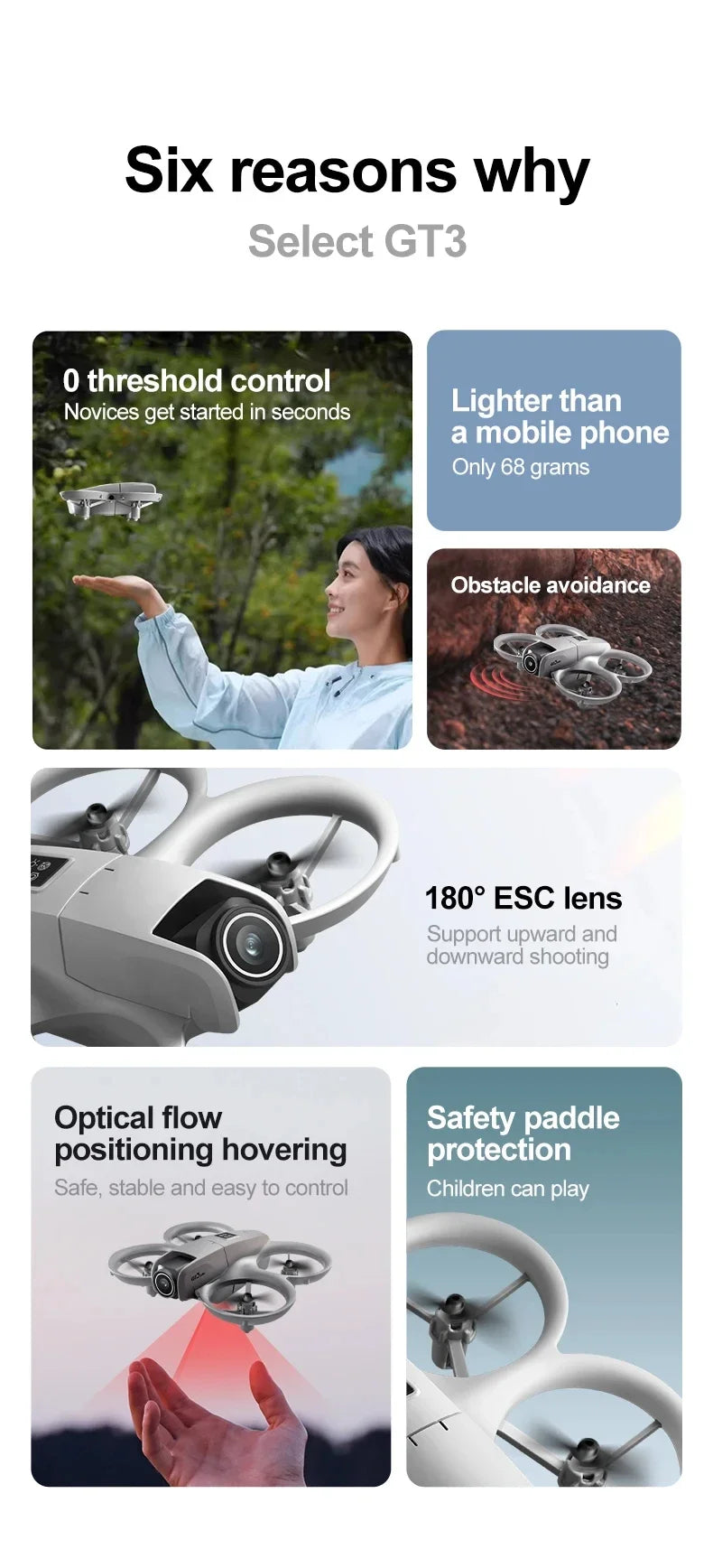 Drones GT3 GPS 8K Professional HD 180° Dual Cameras