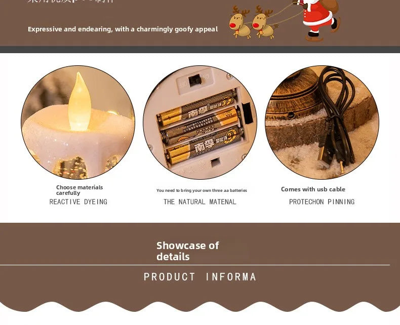 Christmas decorations: candles,