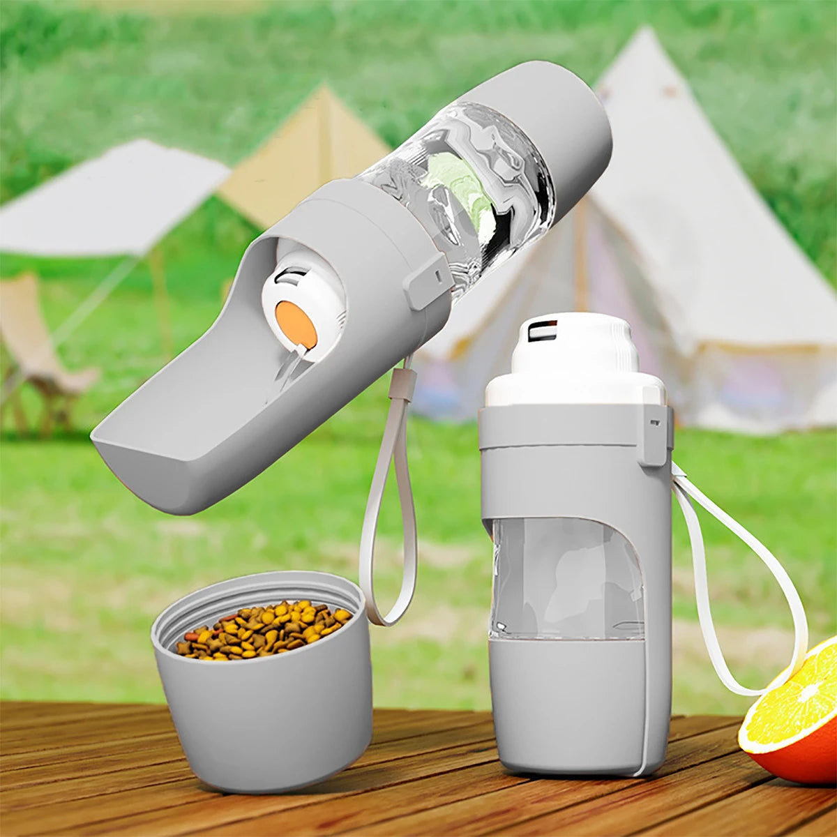 Portable Dog Cat Water Bottle with Storage Food and Water