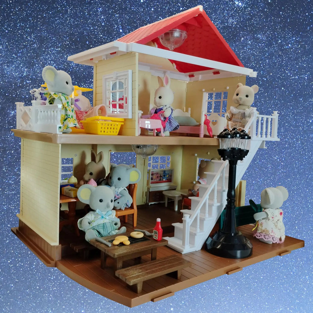 Two-story Dollhouse With Stair kitchen bathroom