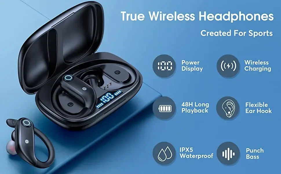 Bluetooth Earphones Wireless Earbuds with Wireless Charging Case