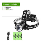 1000000LM Most Powerful Headlamp 18650 Rechargeable High Power LED Head Flashlight Fishing Head Lantern Professional Front Light