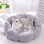 Pet Bed Plush Round Dog Bed and Cat Bed Cute Flower Design Soft Washable Pet Mat for Small and Medium-sized Dogs and Cats