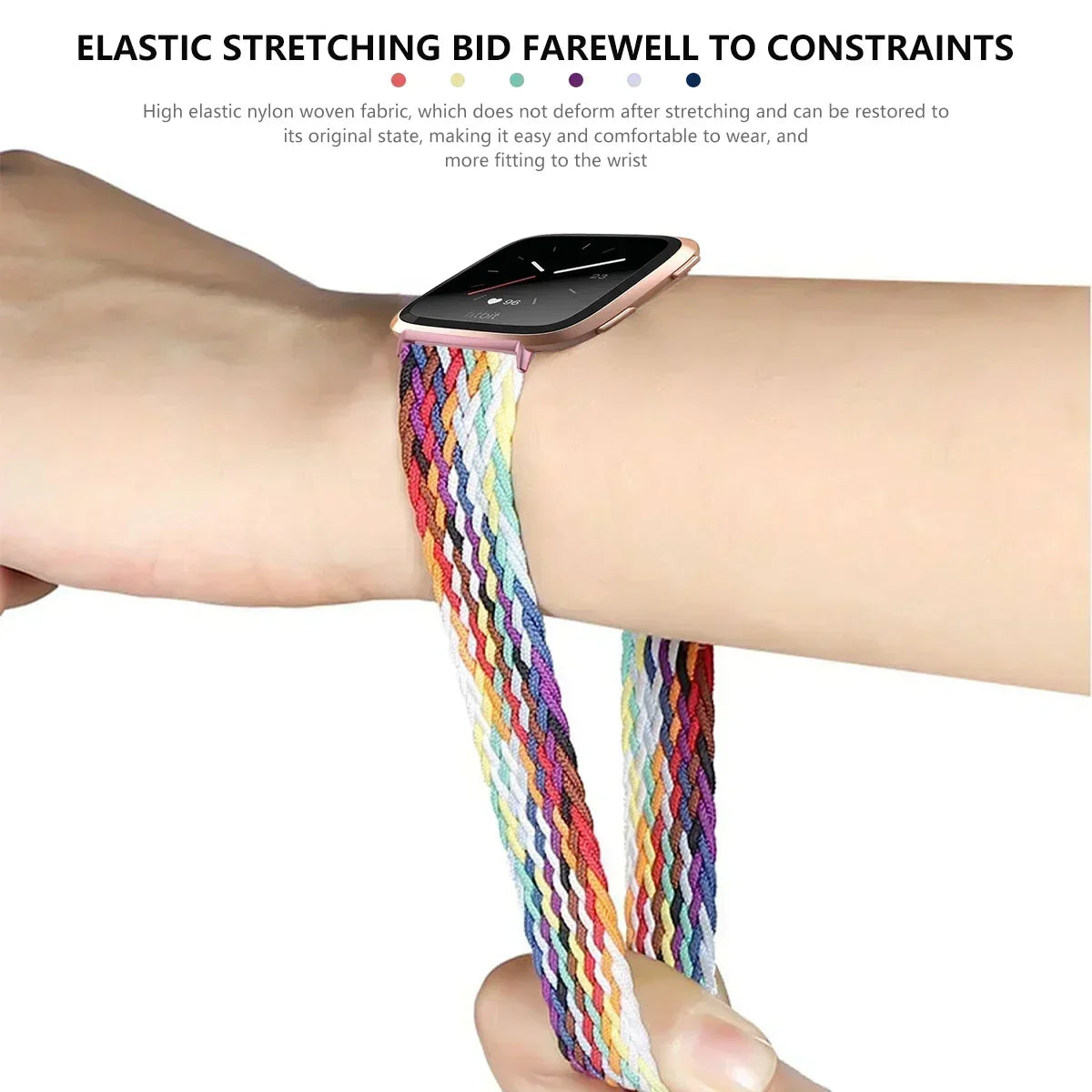 Nylon Loop Braided Strap for fitbit Versa 4 3 2 1 Versa Lite Sports correa Band for versa sense 2/sense Watch Accessories