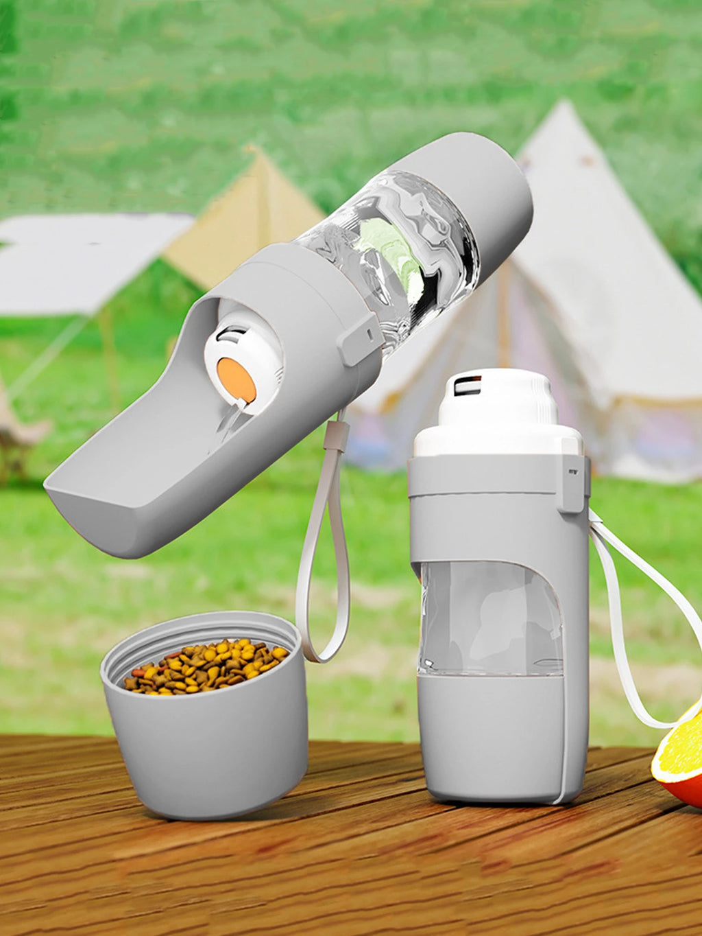 Portable Dog Cat Water Bottle with Storage Food and Water