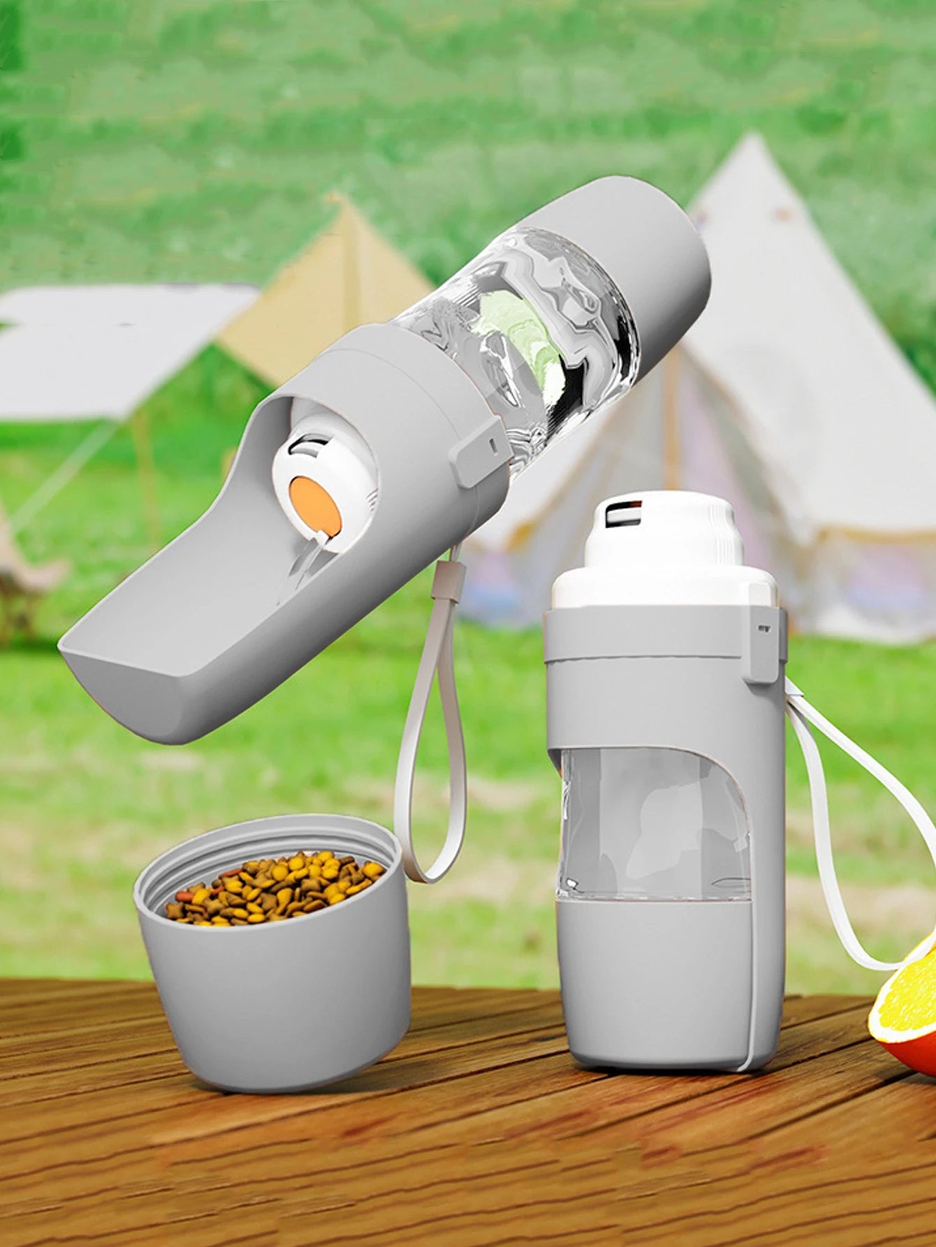 Portable Dog Cat Water Bottle with Storage Food and Water